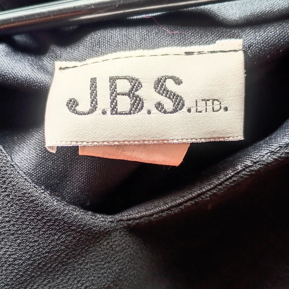J.B.S. LTD Black Sheer Short Sleeve V-Neck Blouse Layering Top Women’s‎ Medium